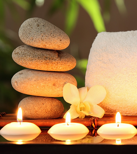 Candles, Massage Stones, & Towels